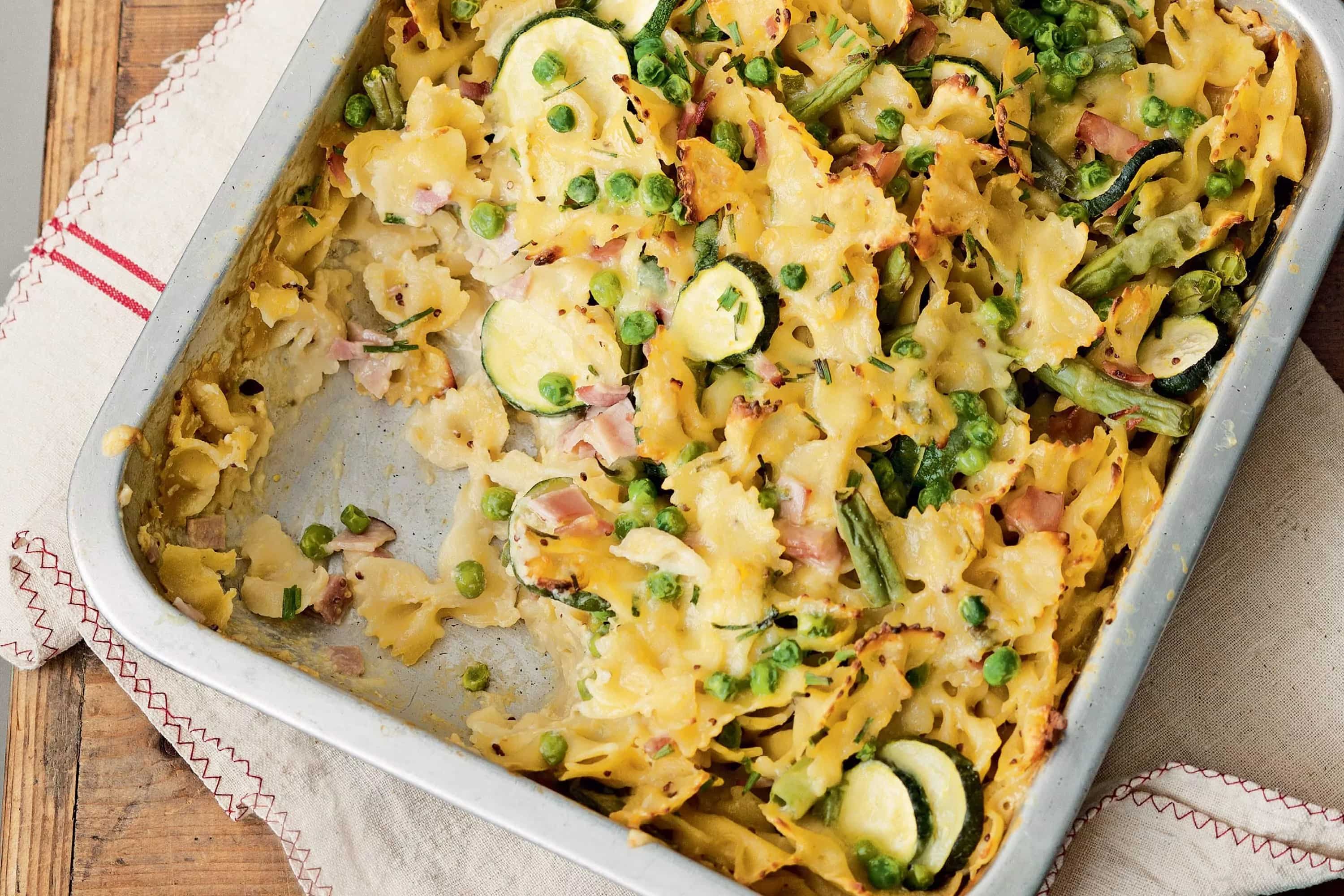 How to make Onedish Ham And Vegetable Pasta Bake Recipe