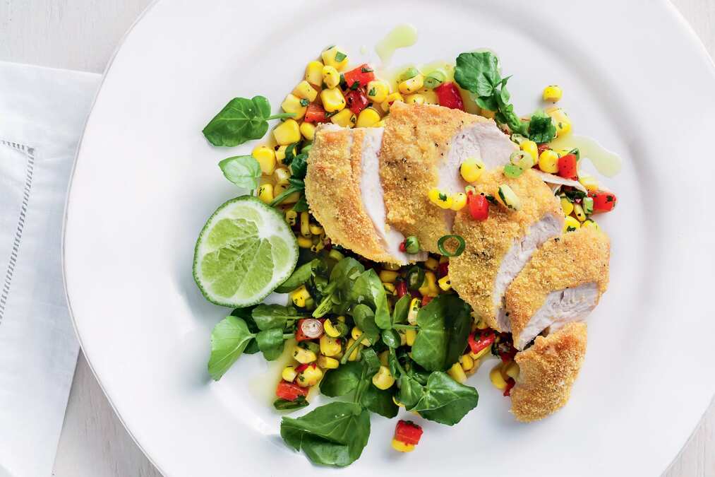 Polenta Chicken With Corn Salsa