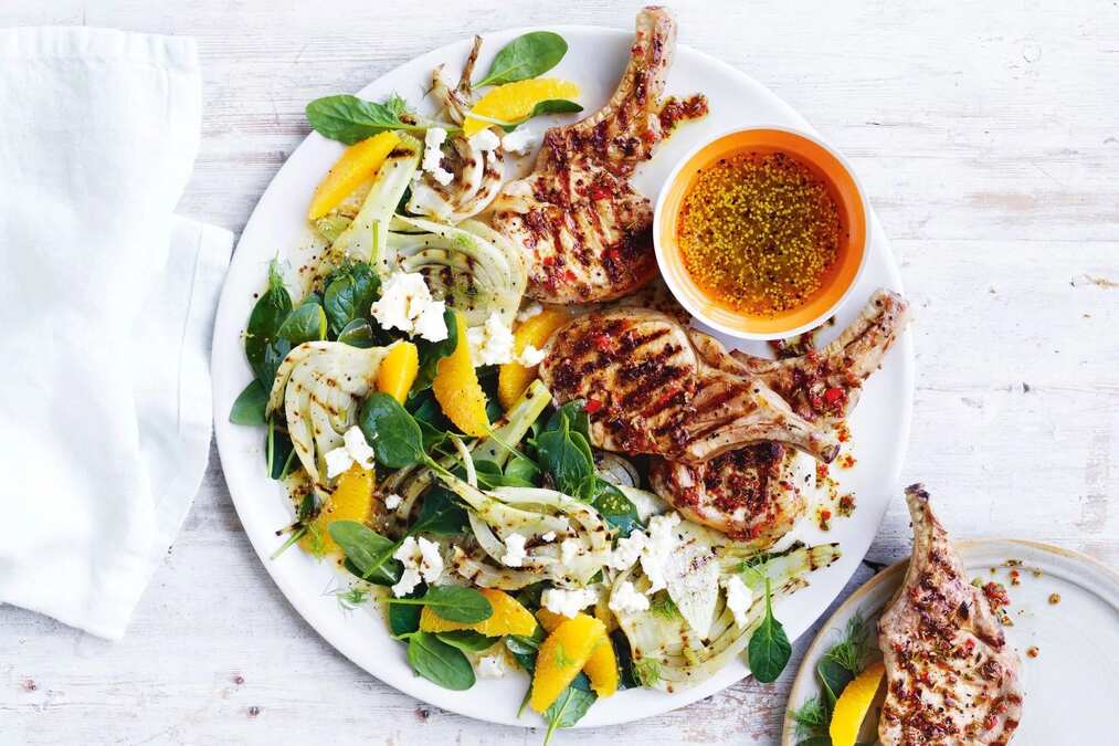 Pork Cutlets With Chargrilled Fennel And Orange Salad