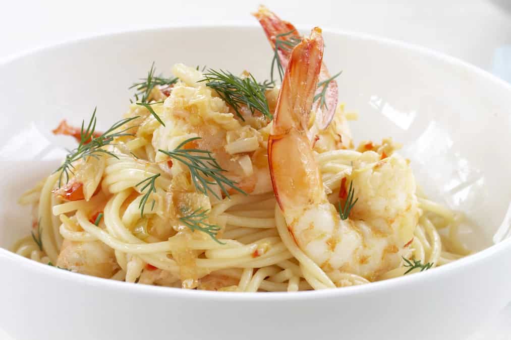 Prawn And Leek Spaghetti