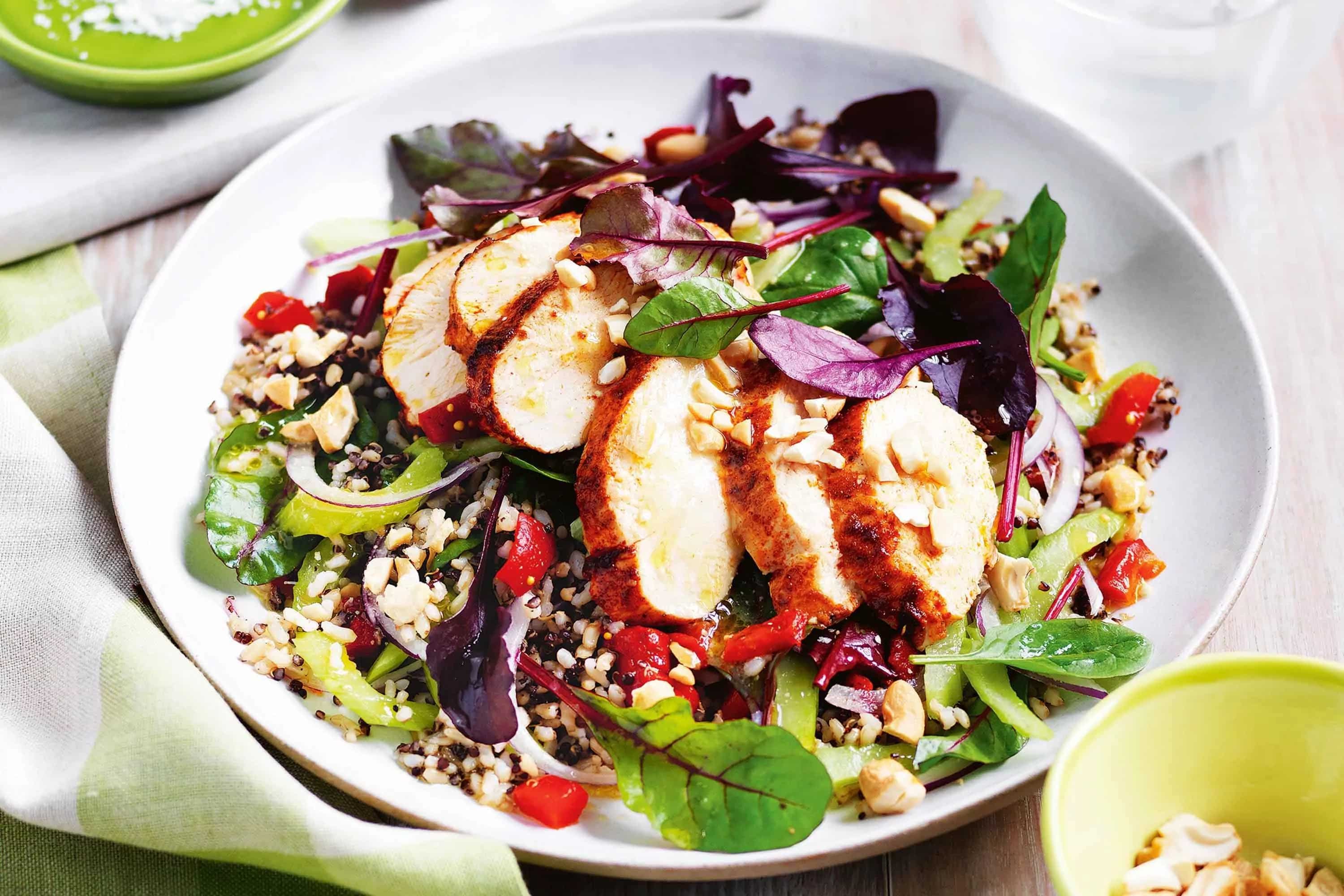 How to make Quinoa And Brown Rice Salad With Chicken Recipe