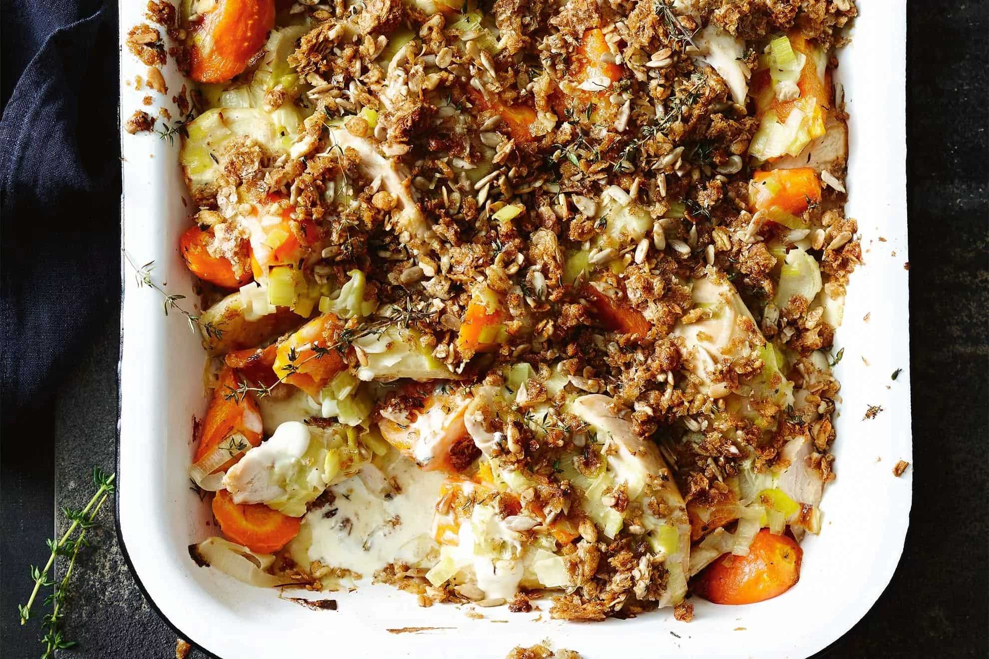 How to make Roast Chicken Savoury Crumble Recipe