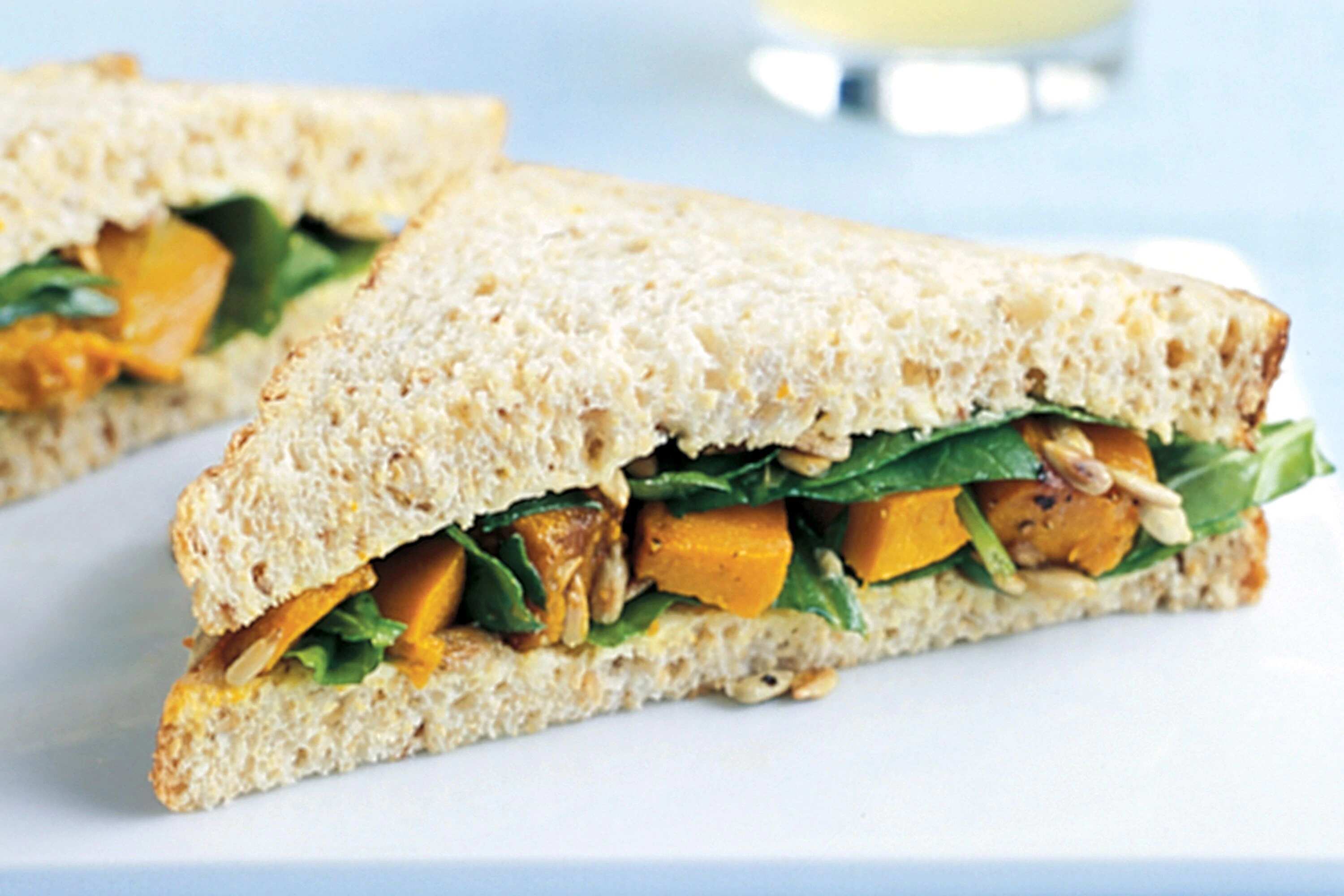 How to make Roast Pumpkin And Spinach Sandwiches Recipe