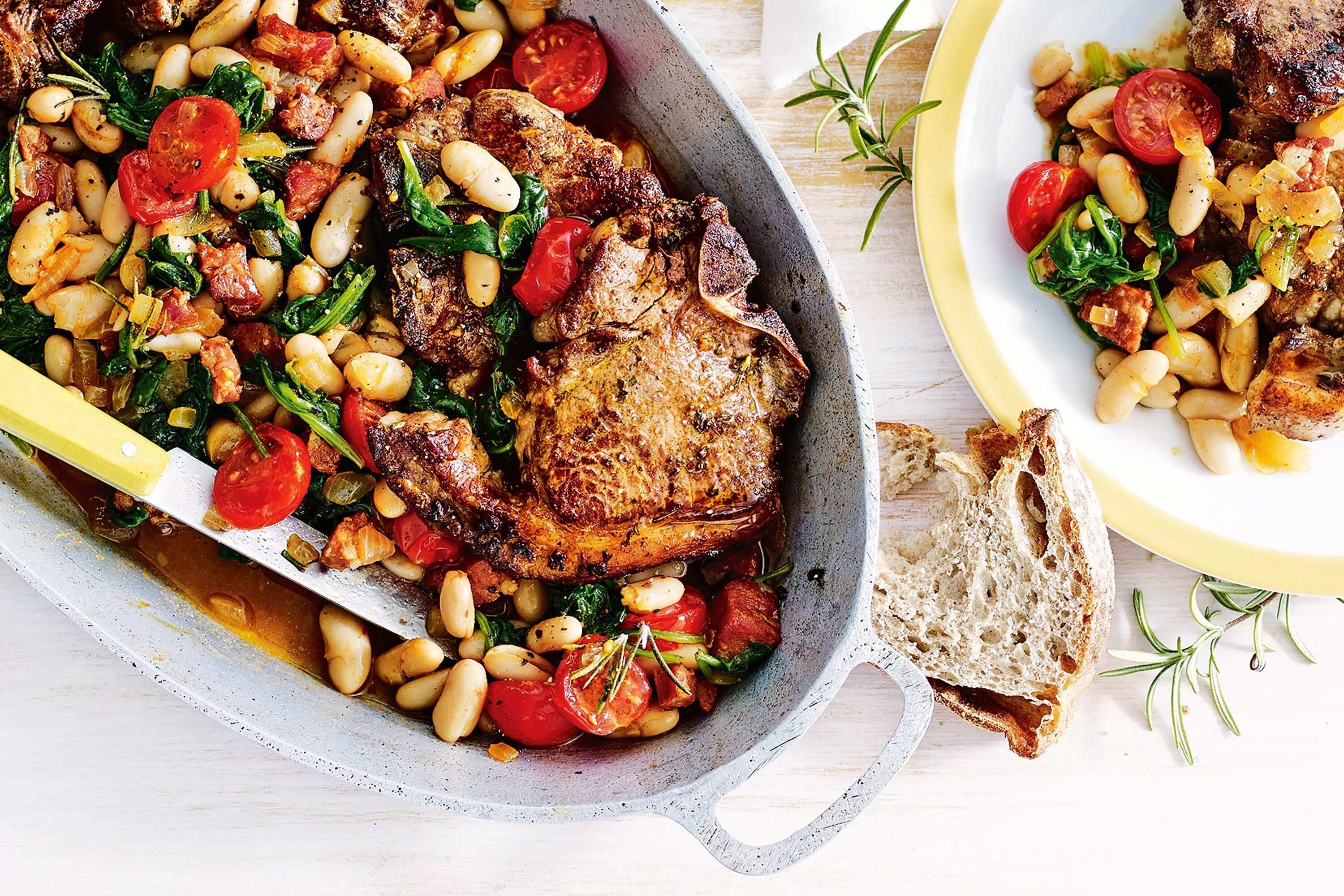 How to make Rosemary Lamb With Braised Cannellini Beans Recipe