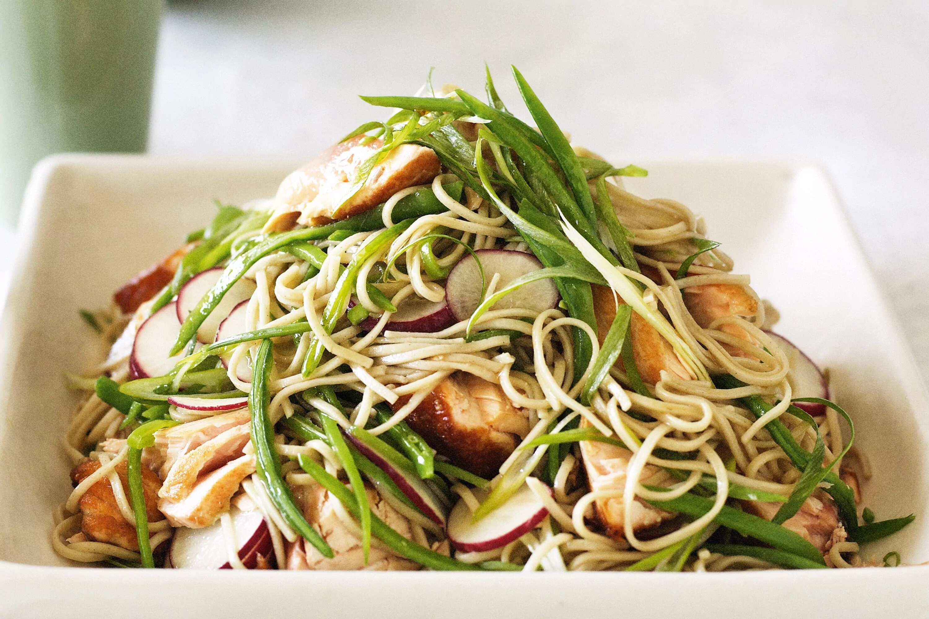 How to make Salmon Soba Noodle Salad With Ginger Dressing Recipe