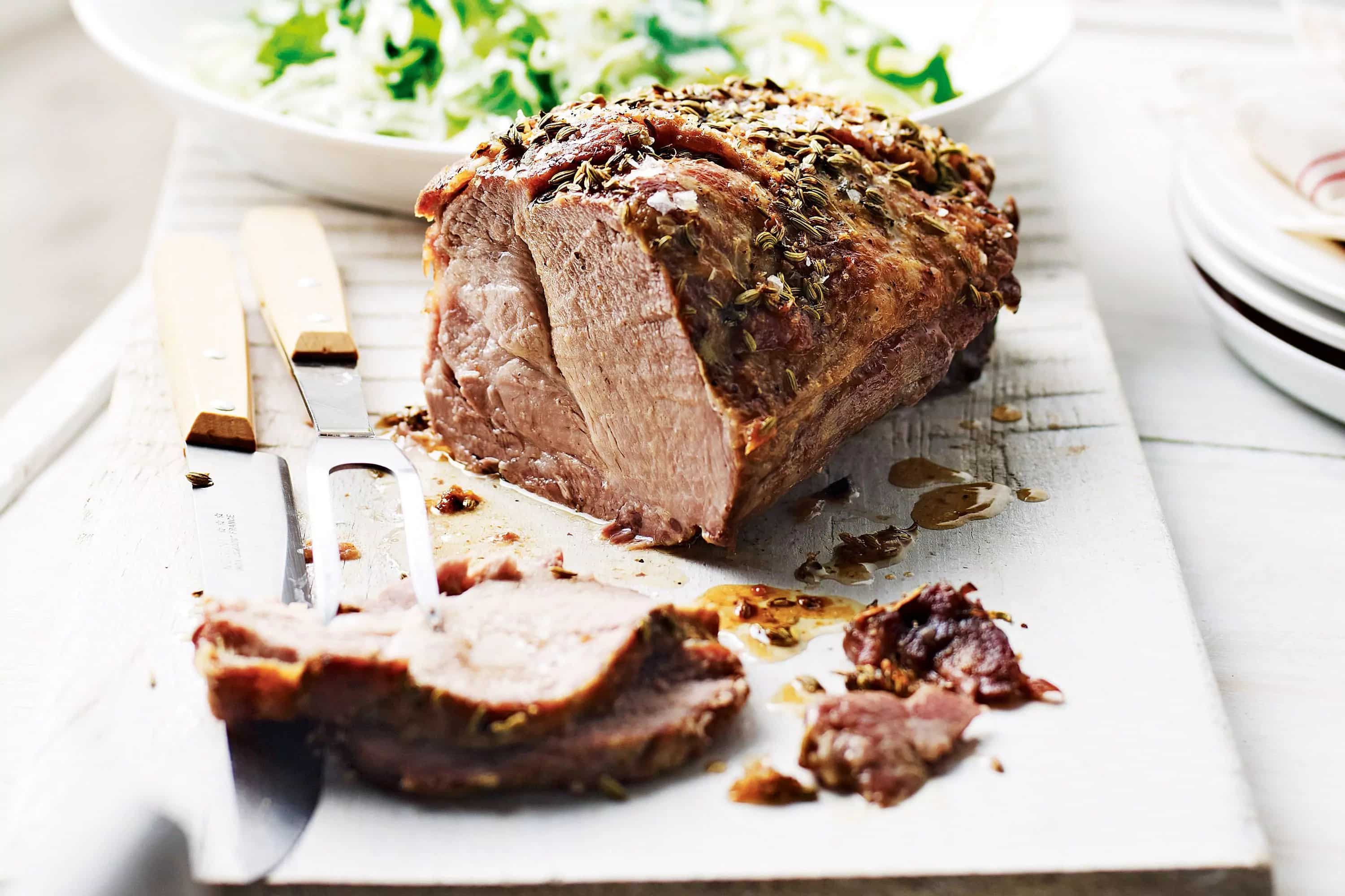 How to make Slow-roasted Pork Neck With Cabbage And Spinach Slaw Recipe