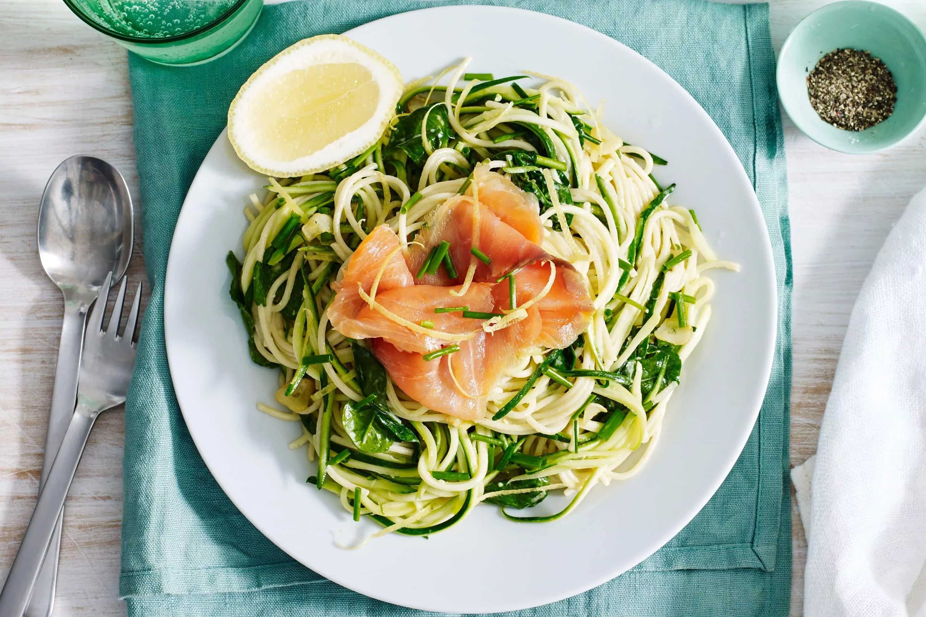 How to make Smoked Salmon Pasta With Zucchini Lemon And Chives Recipe