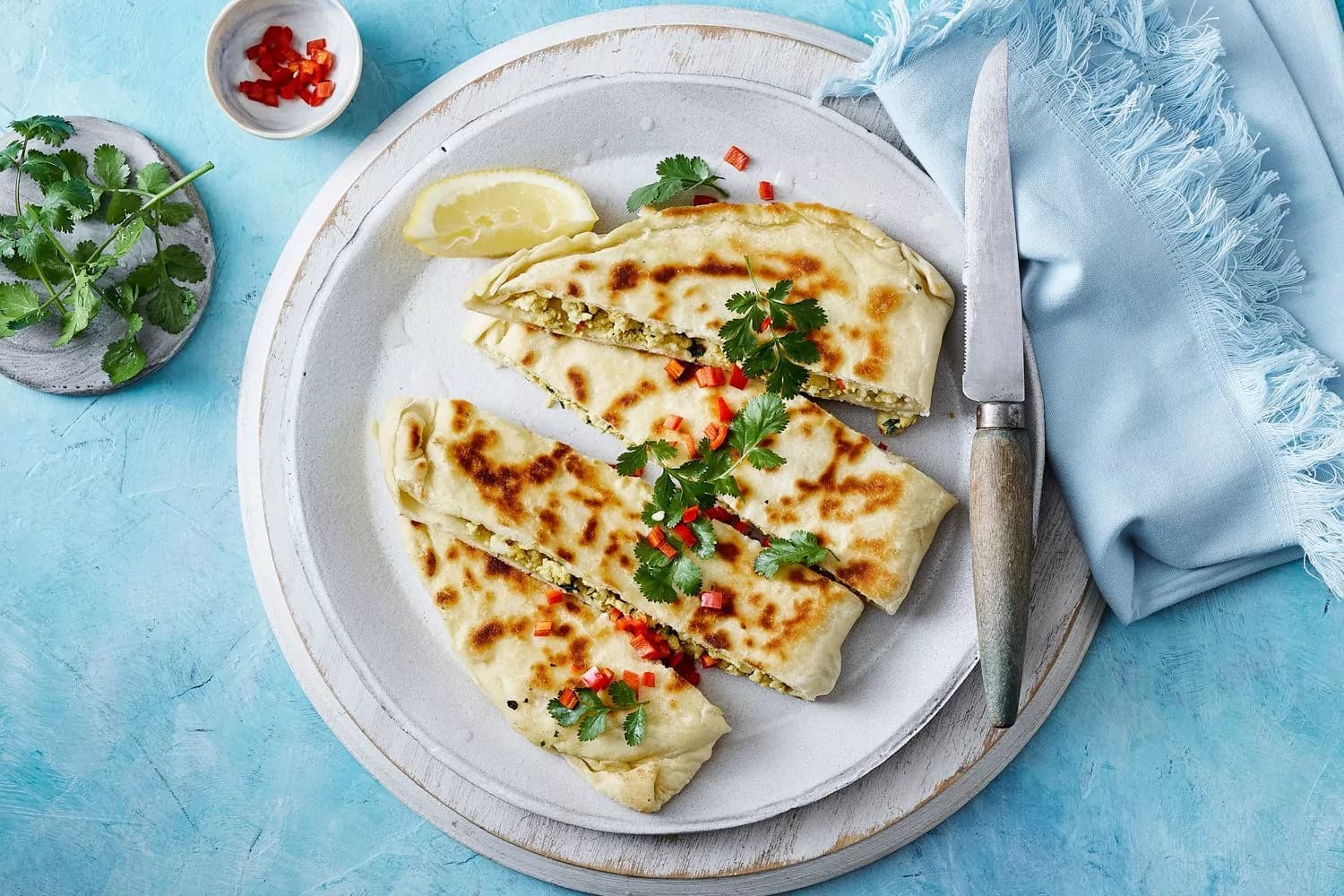 How to make Spiced Chicken And Haloumi Gozleme Recipe