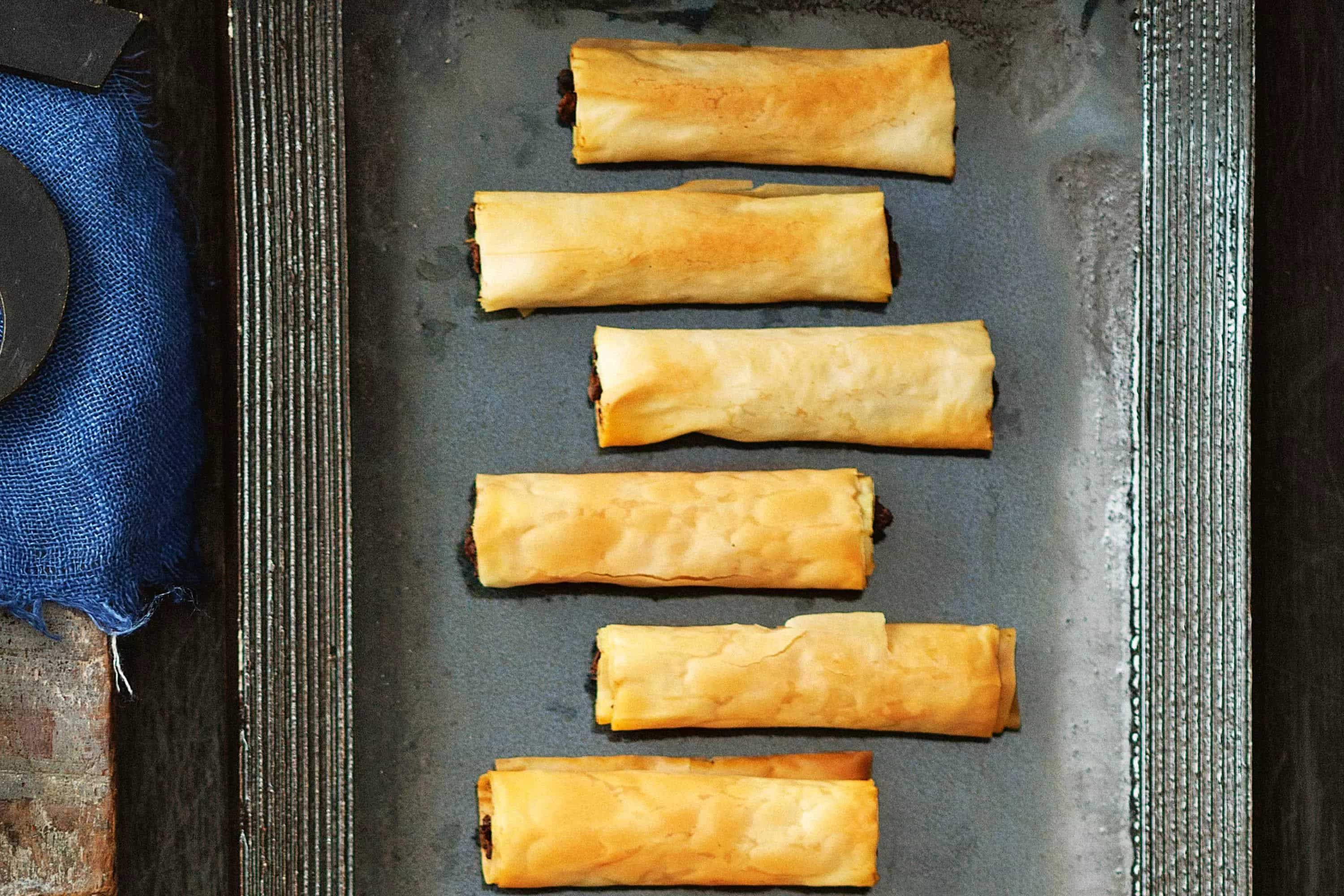 How to make Spiced Lamb Cigars With Lemon Tahini Recipe