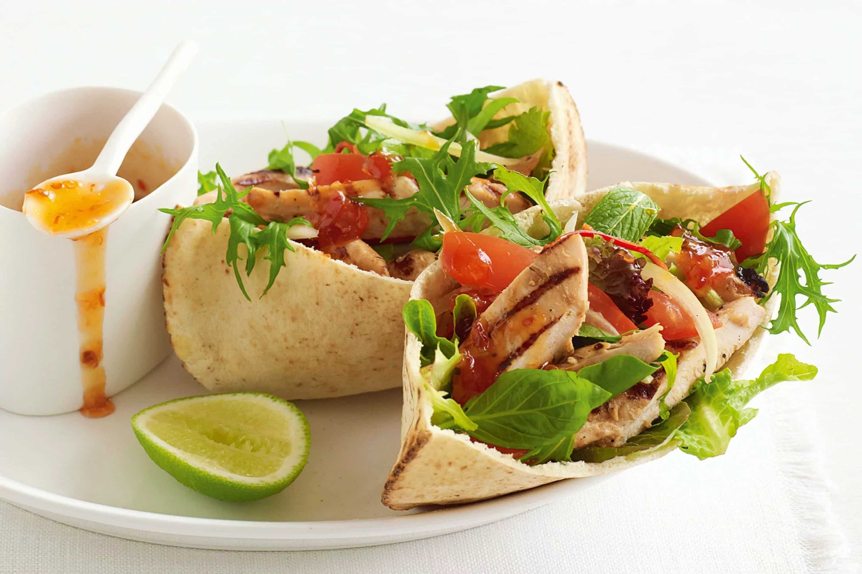 How to make Sweet Chilli Chicken Pitas Recipe