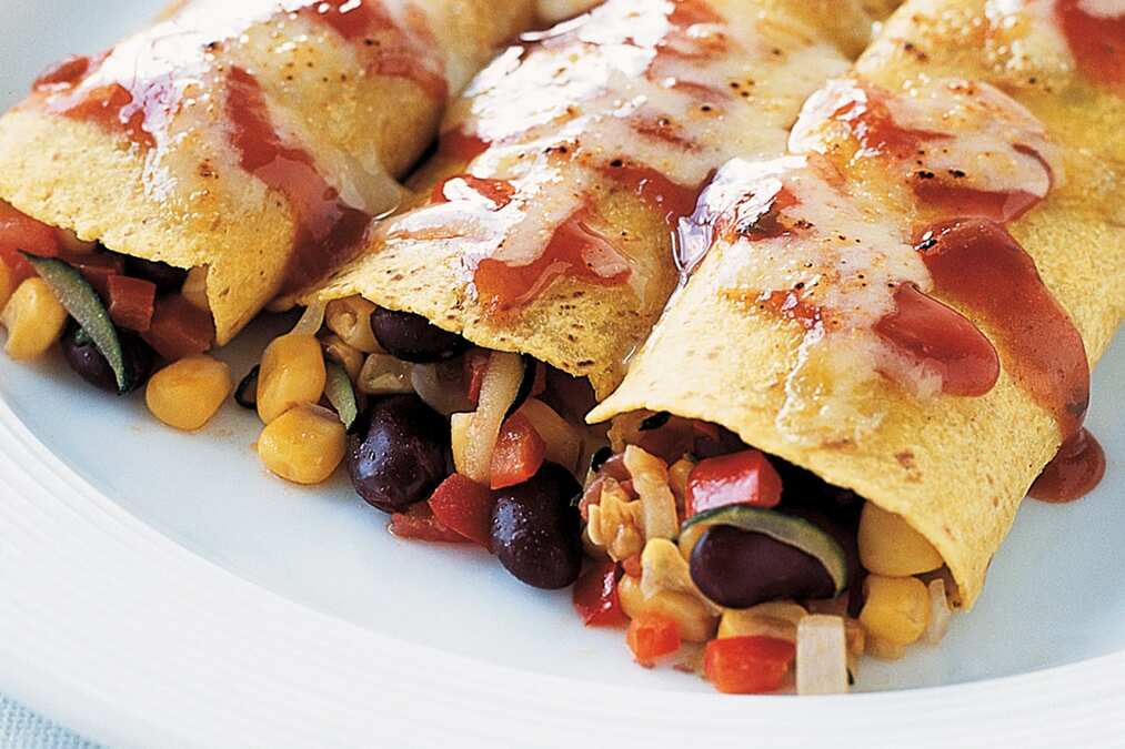 Sweet Corn And Bean Enchiladas