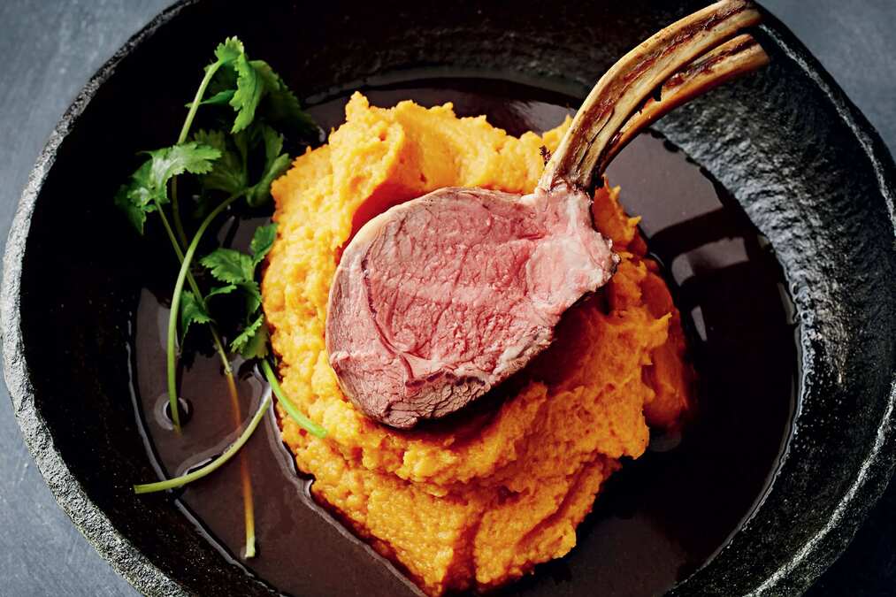 Tea-Smoked Lamb With Coconut Sweet Potato Mash