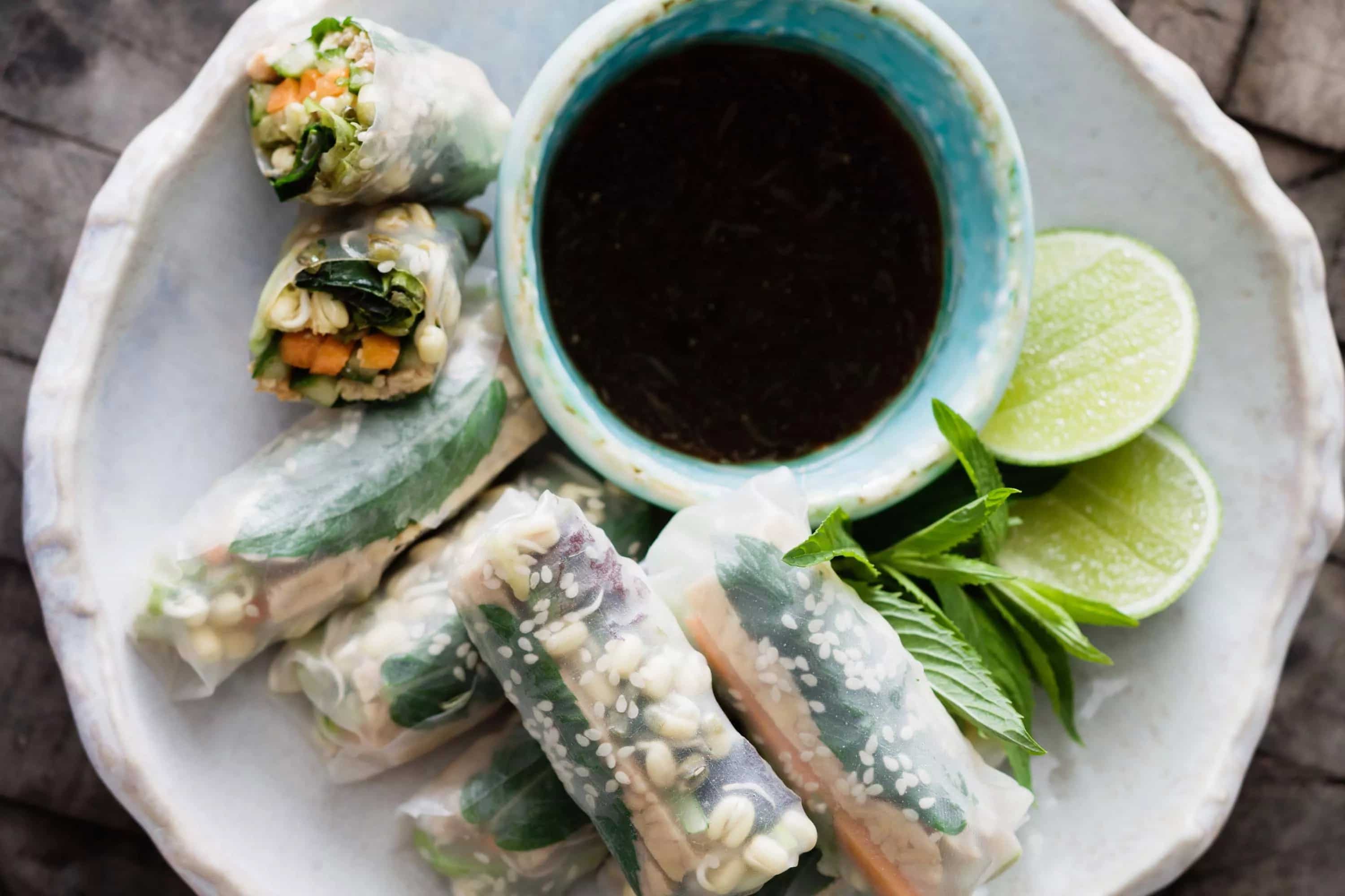How to make Tempeh & Vegetable Rice Paper Rolls Recipe