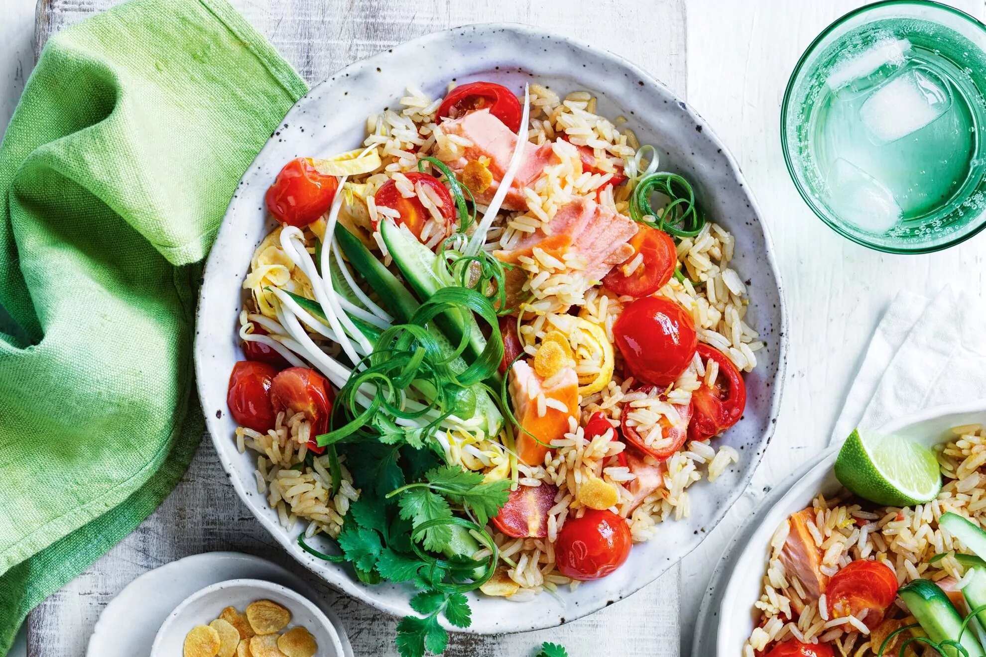 How to make Thai-style Tomato Fried Rice With Hot-smoked Salmon Recipe