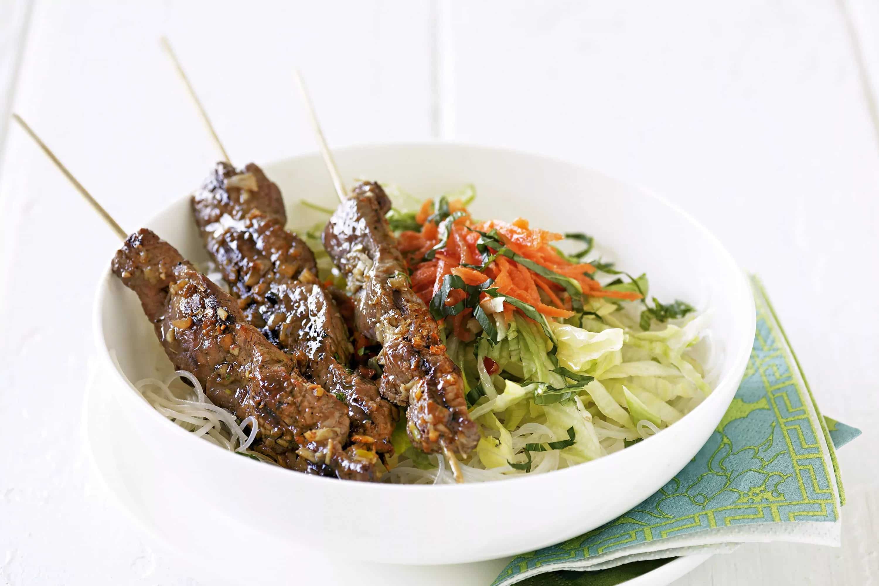 How to make Vietnamese Beef Skewers With Vermicelli Salad Recipe
