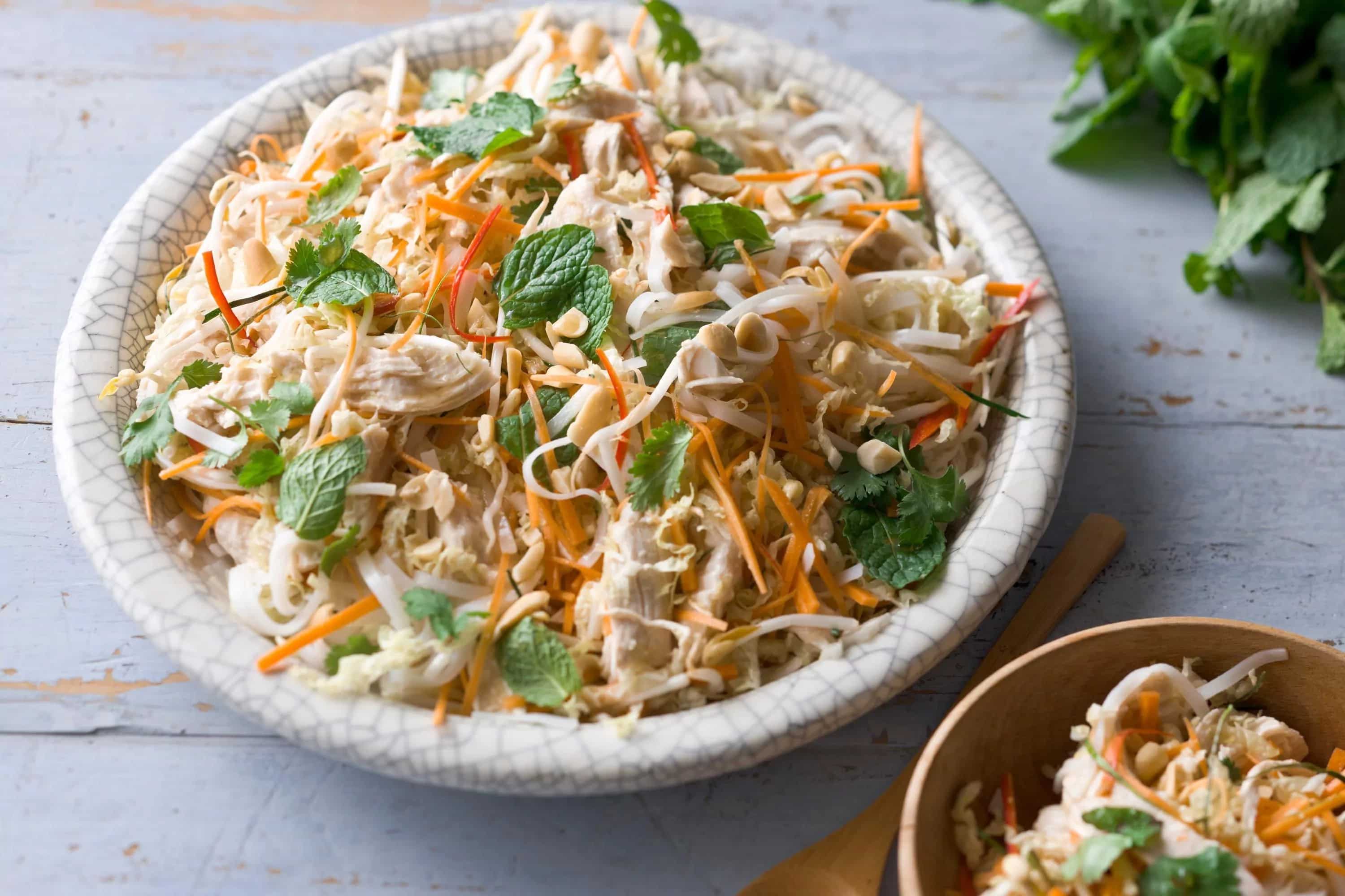 How to make Vietnamese Coconut-poached Chicken And Rice-noodle Salad Recipe