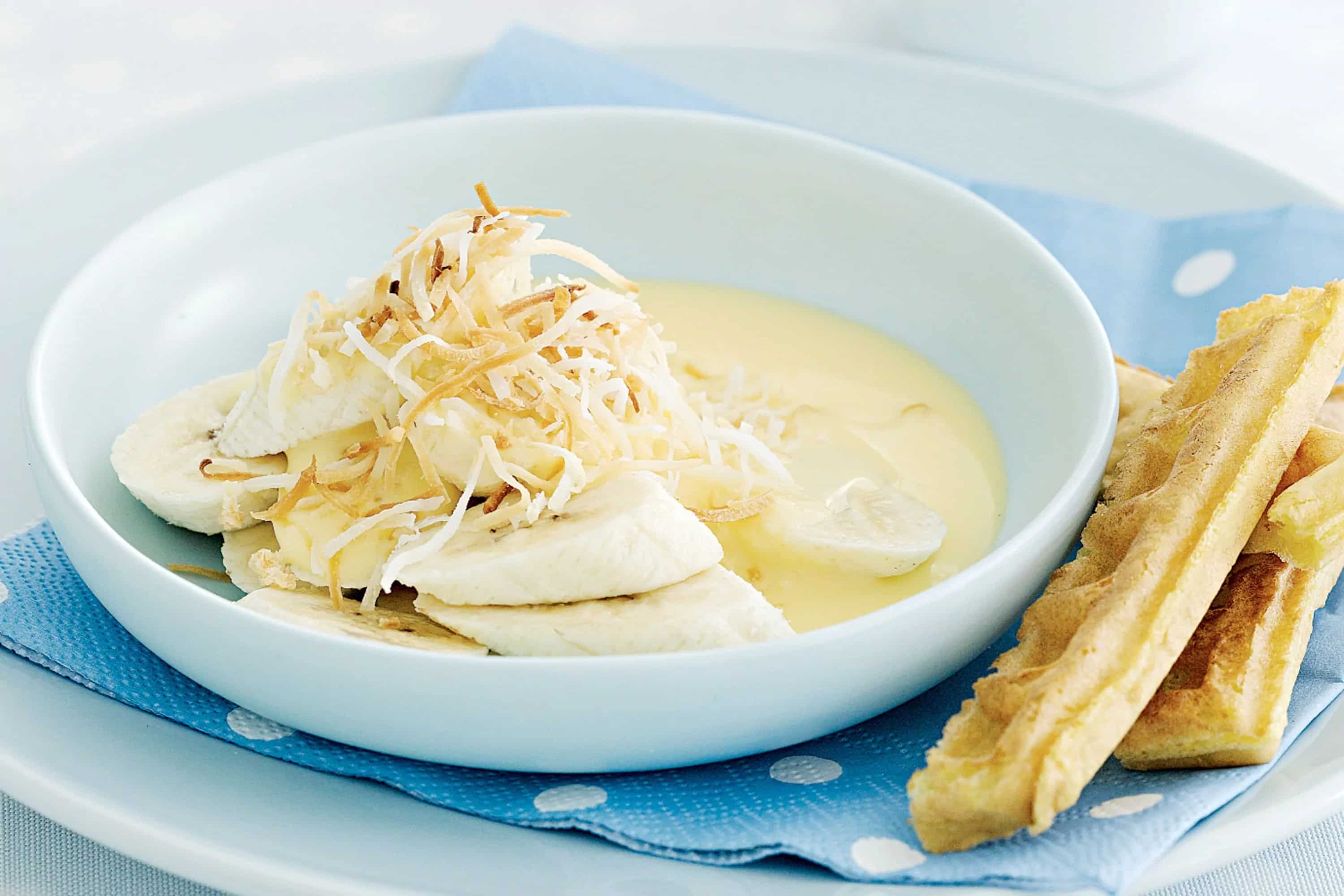 How to make Waffle Fingers With Banana Custard Recipe