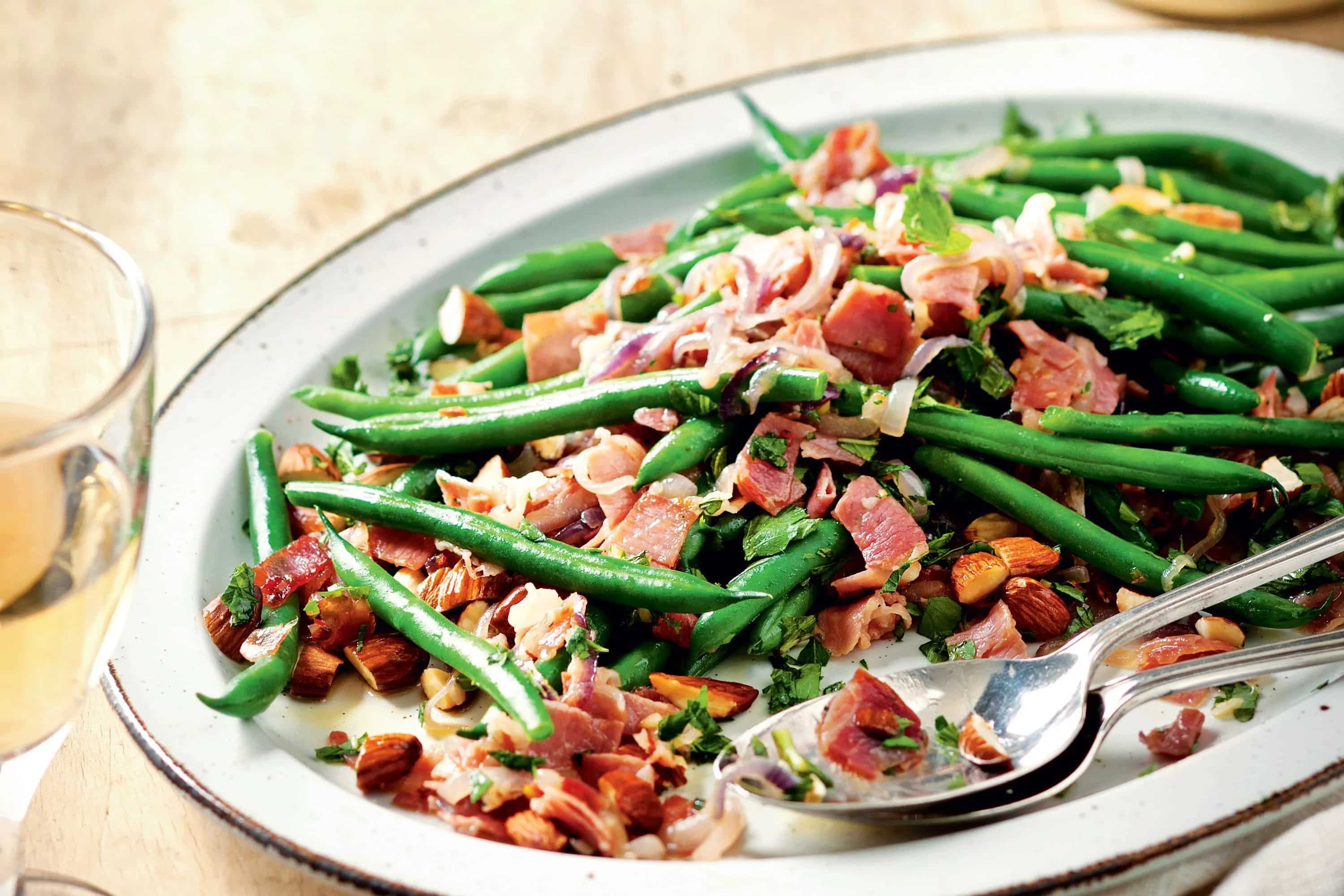 How to make Warm Green Bean Salad With Prosciutto And Almonds Recipe