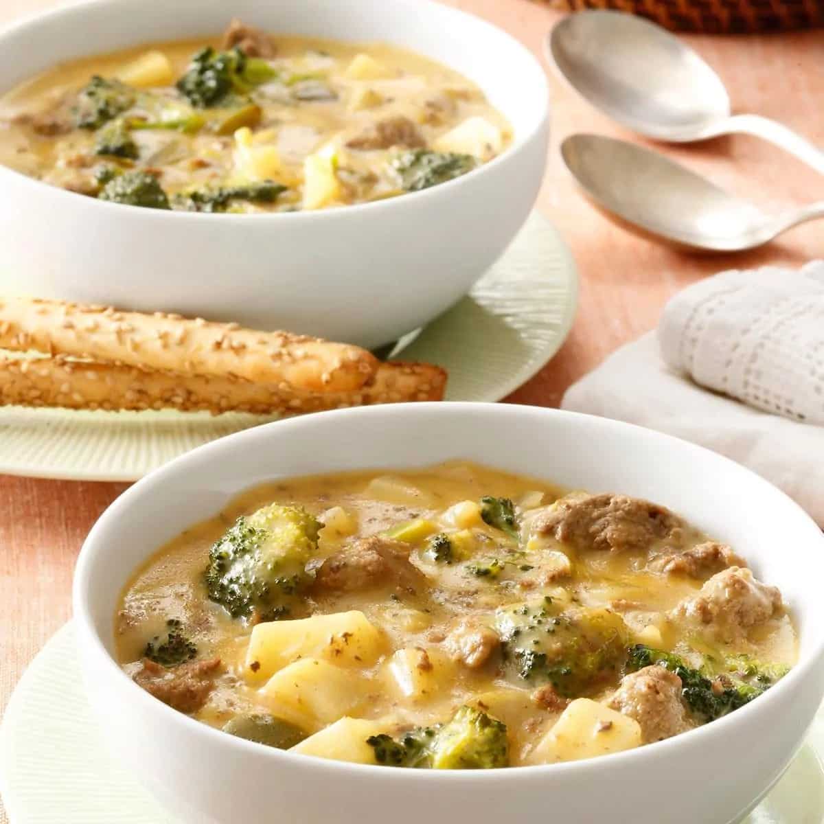 Broccoli Chowder How to make Cheeseburger Broccoli Chowder Recipe