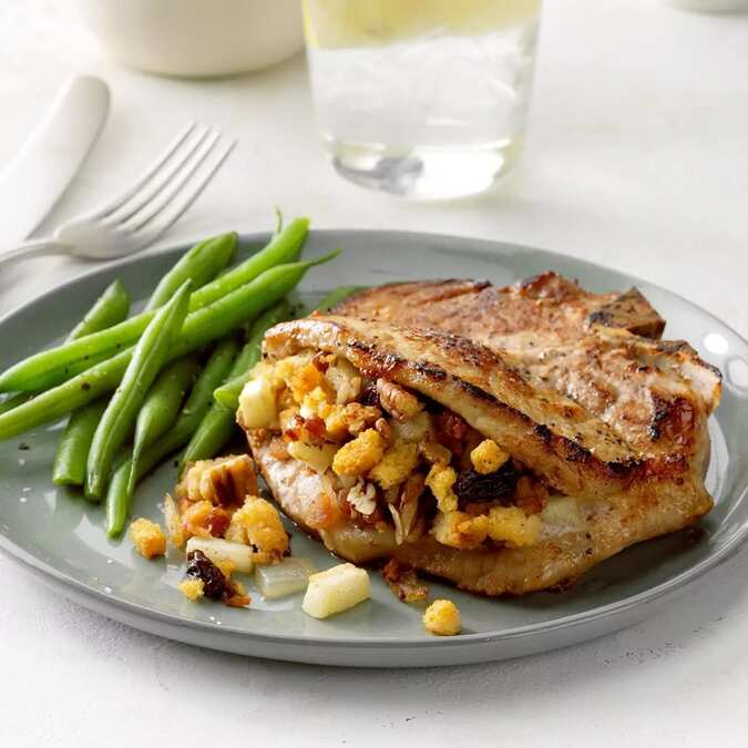 Cornbread Stuffed Pork Chops