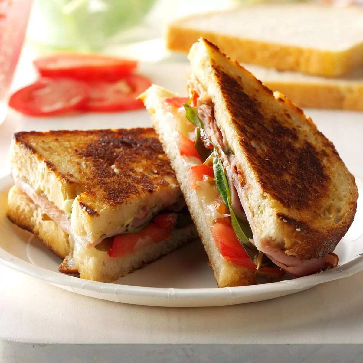 How to make Grilled Pesto, Ham And Provolone Sandwiches Recipe