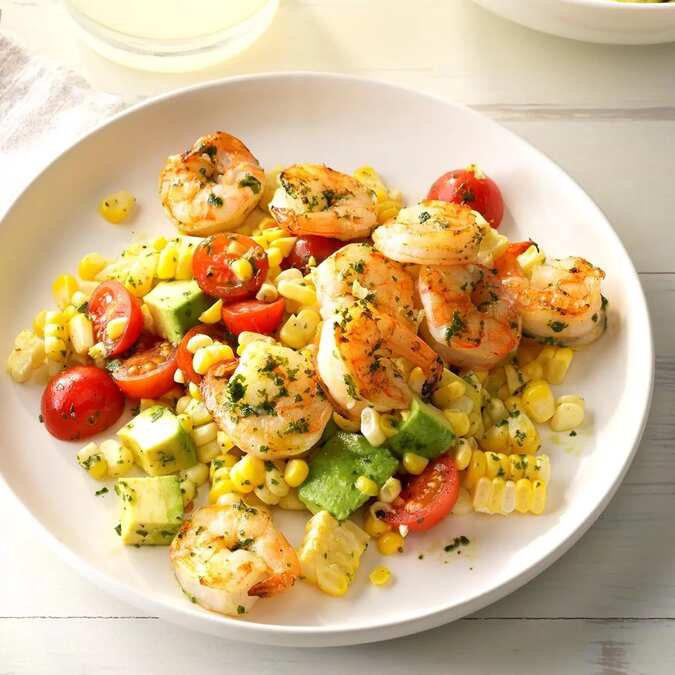 Pesto Corn Salad With Shrimp