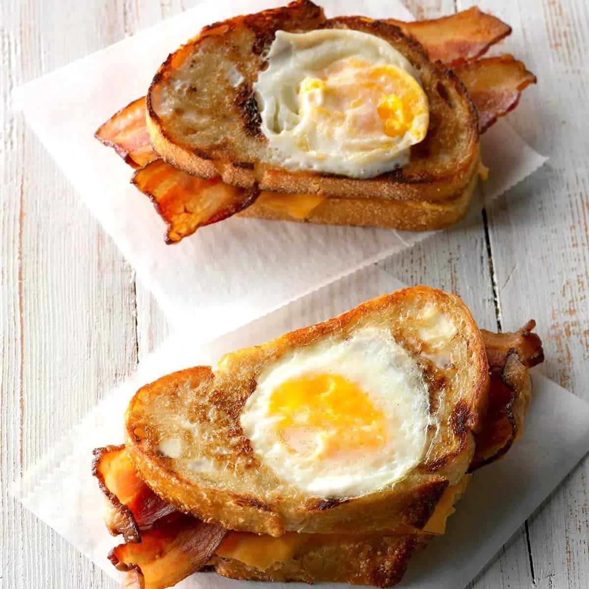 How to make Toad In The Hole Bacon Sandwich Recipe