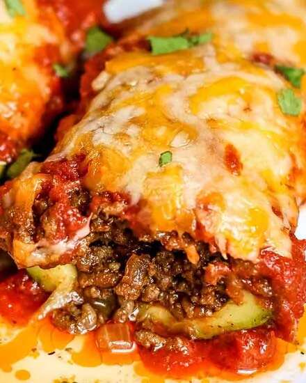 Enchilada Stuffed Zucchini Boats