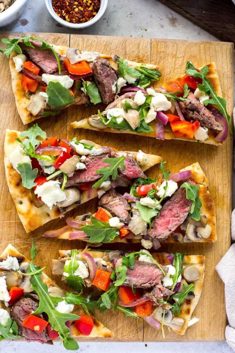 How to make Grilled Steak Gorgonzola Flatbread Recipe