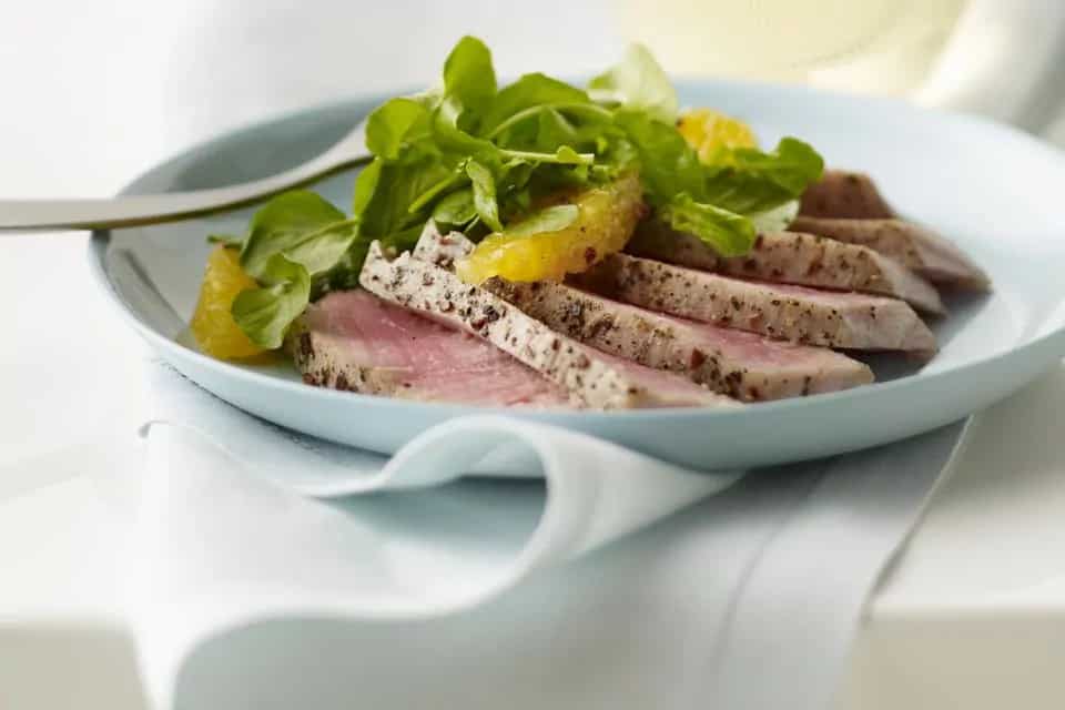 How to make Seared Black Pepper-crusted Ahi Tuna Steaks Recipe