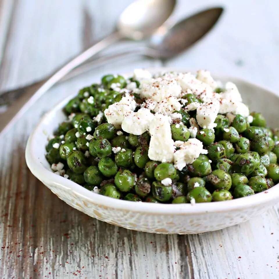 How to make Spring Peas With Sumac And Feta Recipe