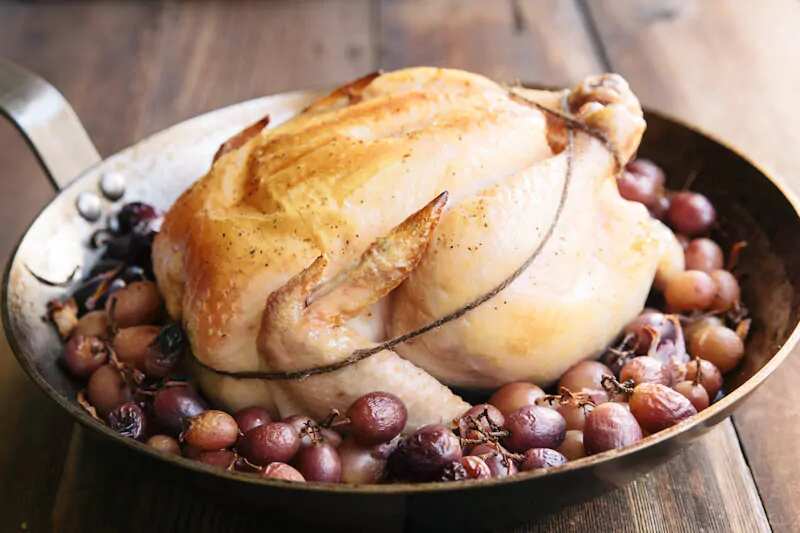 Roasted Chicken and Grapes