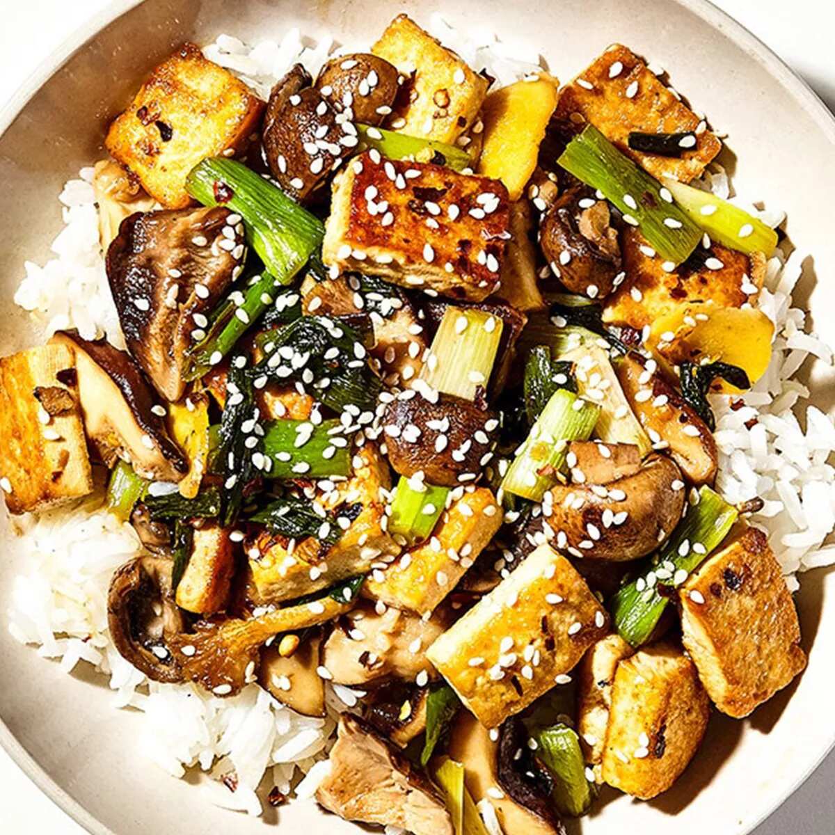 How to make Tofu Mushrooms In Ginger Mustard Sauce Recipe