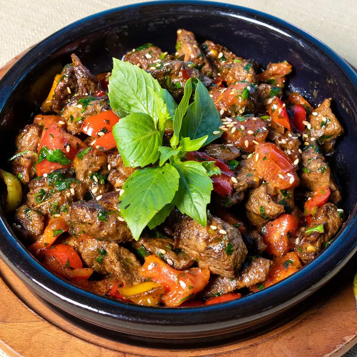 How to make Aubergine And Green Pepper Stir Fry Recipe