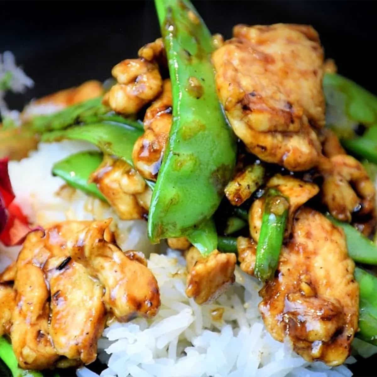 How to make Black Bean Chicken And Snow Peas Recipe