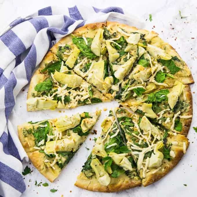 How to make Spinach Artichoke Pizza Vegan Recipe