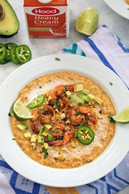 Chilled Mexican Corn Bisque with Shrimp