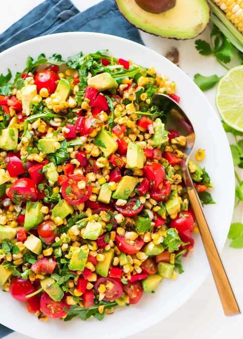 Grilled Corn Salad With Feta And Avocado