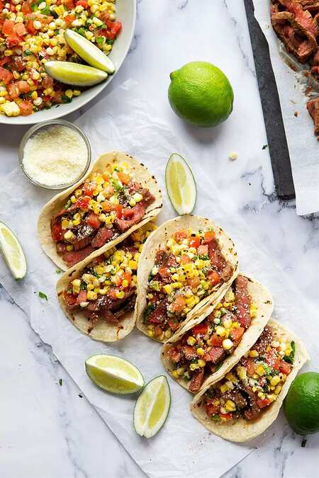 Grilled Chipotle Steak Tacos with Charred Corn Salsa
