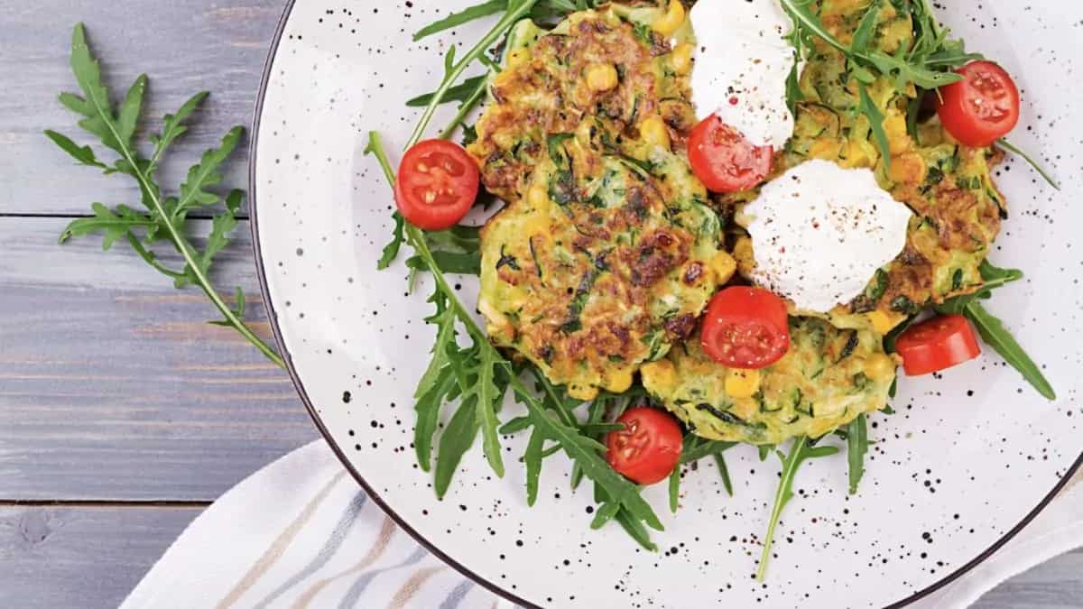 Zucchini Fritters Healthy Eggless Morning Breakfast Recipe