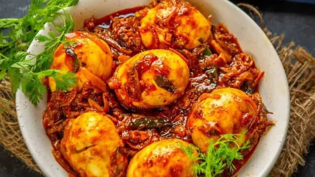 Kerala Style Mutta Curry; Egg Curry With Coconut Milk