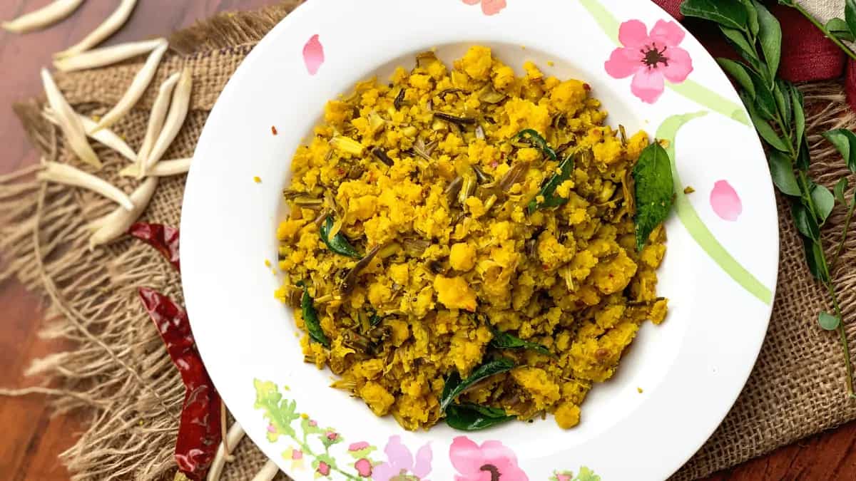Vazhapoo Paruppu Usili Banana Flower Stir Fried With Chana Dal