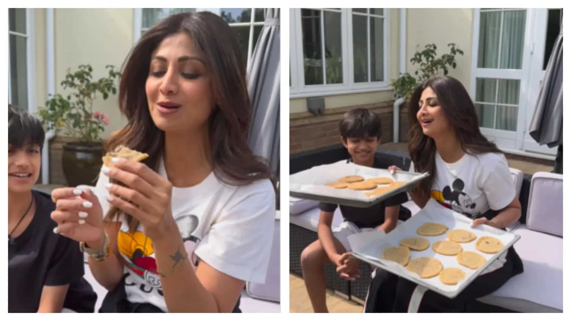Shilpa Shetty Bakes Chocolate Cookies with Son Viaan