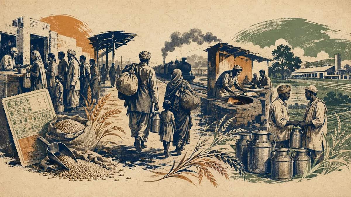Early post-independence years were defined by food rationing and the establishment of cooperative movements.