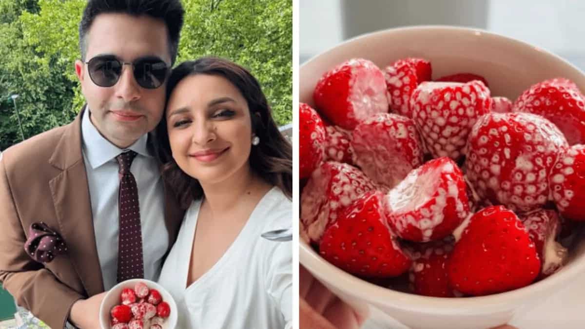 Parineeti Chopra & Raghav Chadha Enjoy Strawberries At Wimbledon