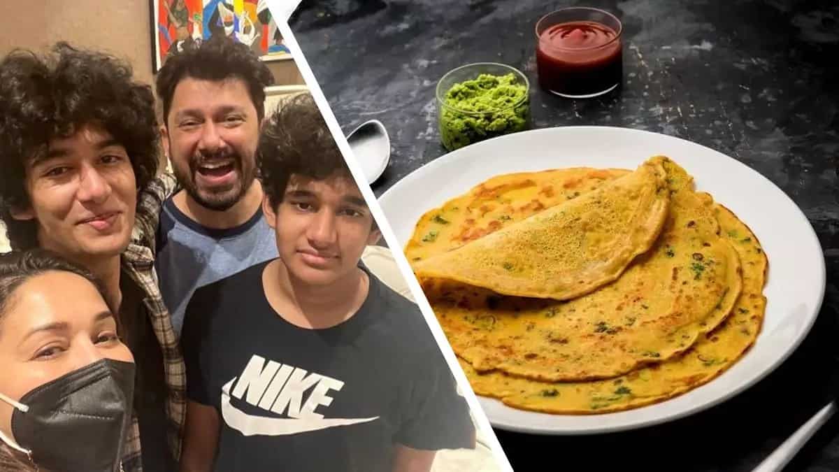 Madhuri Dixit's Son Take Cooking Lesson From His Dad