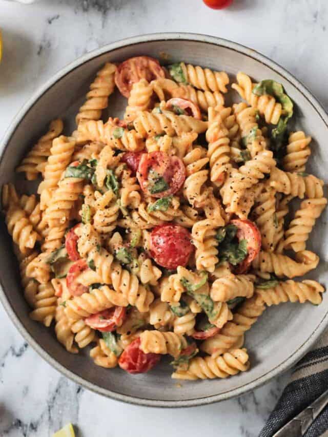 Hummus Vegan Pasta For A Quick Easy Meal
