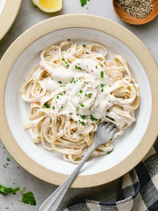 Vegan Creamy Fettuccine Alfredo Pasta For Healthy Indulgence