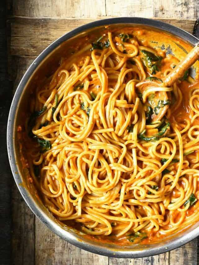 Coconut Noodles With Some Spicy Red Curry Paste